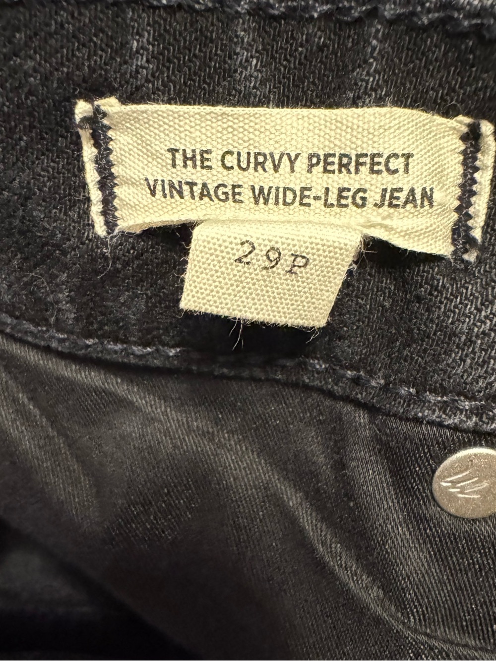 Madewell | The Curvy Perfect Vintage Wide Leg Jean - High Rise -Washed Black NWT - Picture 7 of 9